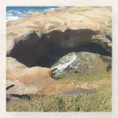 Devil's Punchbowl aan de kust van Oregon Glazen Onderzetter (Voorkant)
