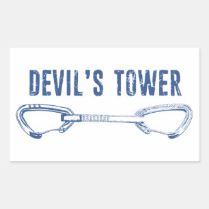 Devil's toren die snel klimmen rechthoekige sticker