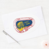 Devil's toren, klimmer Carabiner Ovale Sticker (Envelop)