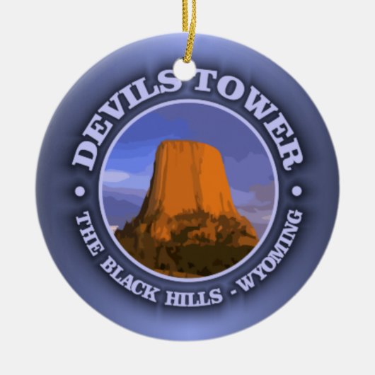 Devils Tower 3 Keramisch Ornament (Voorkant)