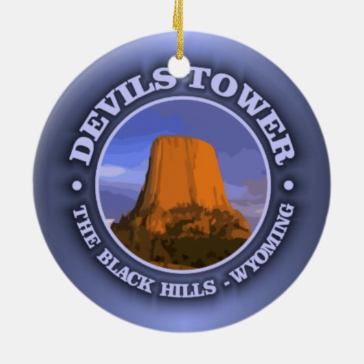 Devils Tower 3 Keramisch Ornament (Achterkant)