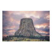 Devils Tower Amazing Clouds Foto Afdruk (Voorkant)