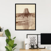 Devil's Tower met Water WY 1890 Poster (Thuiskantoor)