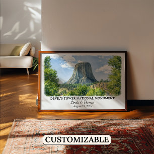 Devil's Tower Nationaal Monument Wyoming, Waterver Poster