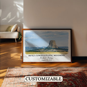 Devil's Tower Nationaal Monument Wyoming, Waterver Poster