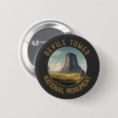 Devils Tower National Monument Distress Cirument ( Ronde Button 5,7 Cm (Voorkant /achterkant)