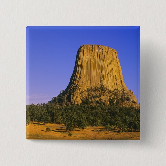Devils Tower National Monument in Wyoming Vierkante Button 5,1 Cm (Voorkant)