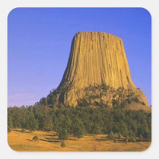 Devils Tower National Monument in Wyoming Vierkante Sticker (Voorkant)