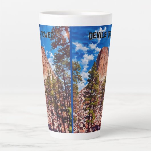 Devils Tower National Monument Latte Mok (Voorkant)