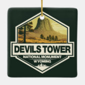 Devils Tower National Monument Travel Art  Keramisch Ornament (Achterkant)