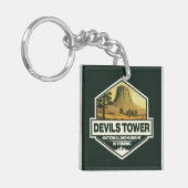Devils Tower National Monument Travel Art  Sleutelhanger (Voorkant Links)