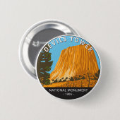 Devils Tower National Monument Wyoming  Ronde Button 5,7 Cm (Voorkant /achterkant)