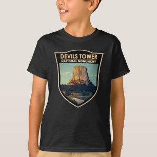 Devils Tower National Monument Wyoming Waterverf T-shirt