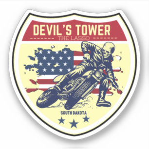 Devil's Tower Road - de lasso Motorfiets wegrit Sticker