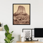 Devil's Tower van West Side WY 1890 Poster (Thuiskantoor)