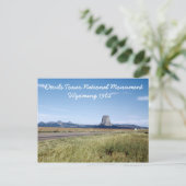 Devils Tower Wyoming Landschap Retro 1962 Briefkaa Briefkaart (Staand voorkant)