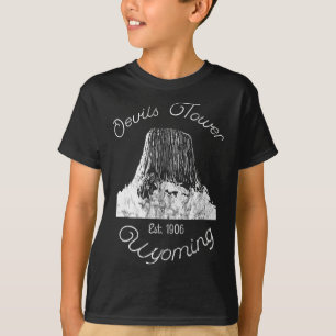 Devils Tower Wyoming Nationaal Monument Retro Vint T-shirt