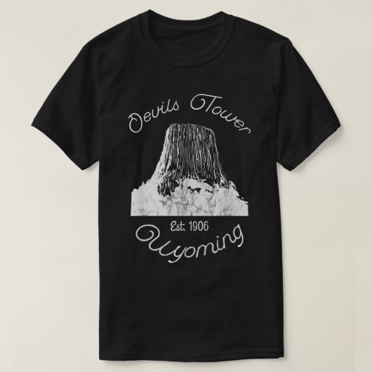 Devils Tower Wyoming National Monument Retro Vinta T-shirt (Design voorkant)