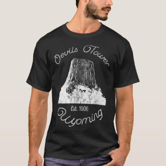 Devils Tower Wyoming National Monument Retro Vinta T-shirt