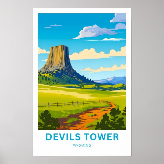 Devils Tower Wyoming Reisprint Poster (Voorkant)