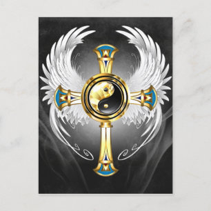 Devine Egyptian Gold Yin Yang Symbol Briefkaart