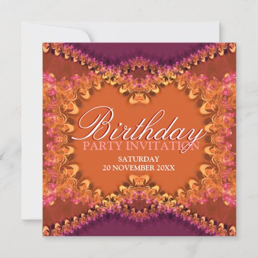 Devine Lace Frills Anniversaire Fête Invitations (Devant)
