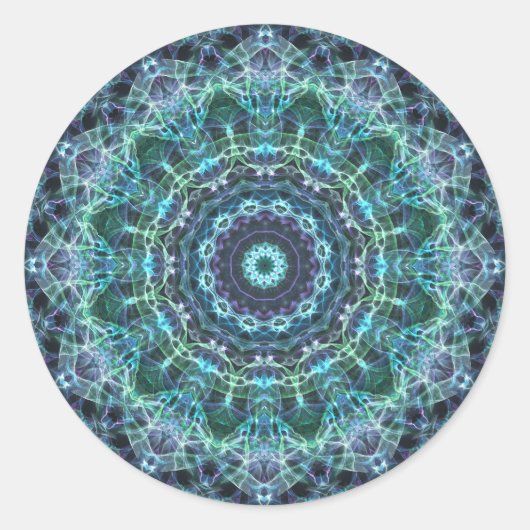 devine mandala ronde sticker (Voorkant)