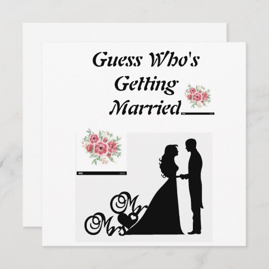 Devine Qui Se Fait Marier Invitation (Devant / Derrière)