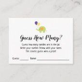 Devinez Combien ? Blanc avec carte de jeu Eléphant (Devant)