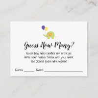 Devinez Combien ? Blanc avec carte de jeu Eléphant