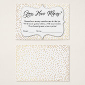 Devinez Combien ? Carte de jeu White avec Gold Con (Devant & derrière)