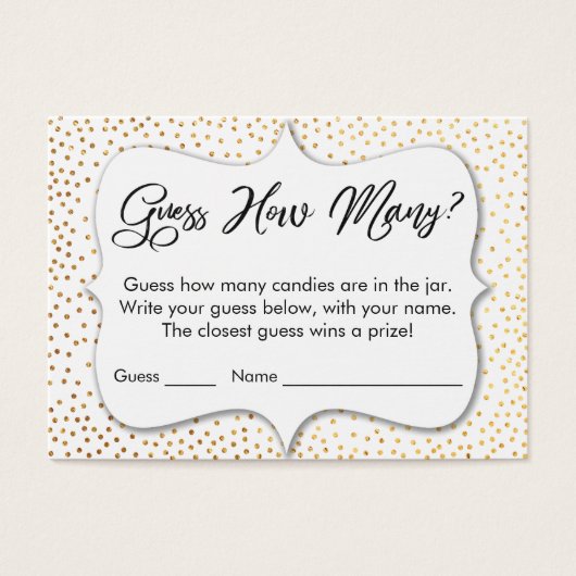 Devinez Combien ? Carte de jeu White avec Gold Con (Devant)