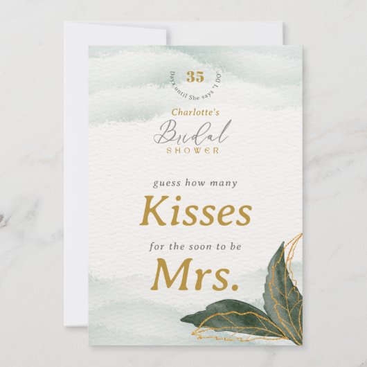 Devinez combien de baisers Fête des mariées carte  (Dos)