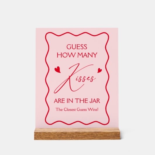Devinez combien de baisers Jeu de douche Valentine (Recto)