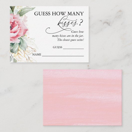 Devinez combien de baisers succulents Cartes de je (Devant / Derrière)