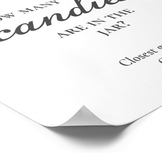 Devinez combien de bonbons Poster de Baby shower d (Coin)