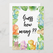 Devinez combien de carte Baby shower Dinosaur (Devant / Derrière)