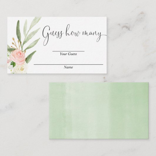 Devinez combien de cartes de baby shower d'or rose (Devant / Derrière)