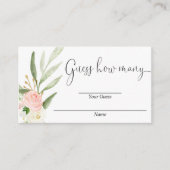 Devinez combien de cartes de baby shower d'or rose (Devant)