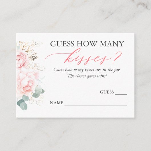 Devinez combien de cartes de jeu Kisses (Devant)