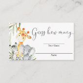 Devinez combien de cartes safari animaux mignons v (Devant)