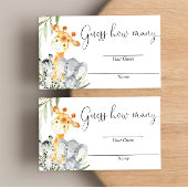 Devinez combien de cartes safari animaux mignons v