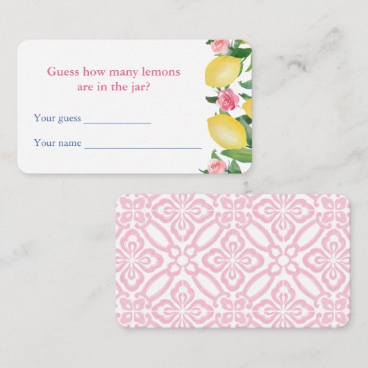 Devinez combien de citrons Fête des mariées carte  (Devant / Derrière)