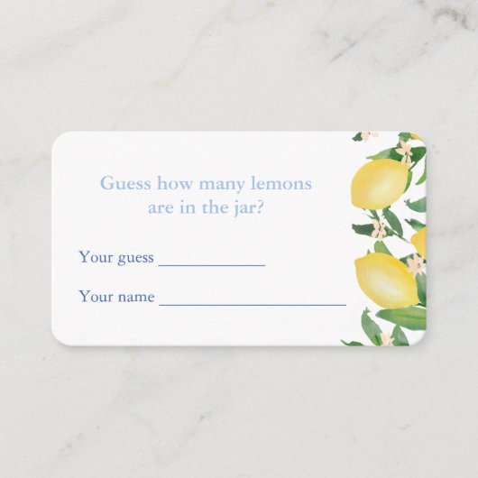 Devinez combien de citrons Wedding shower carte de (Devant)