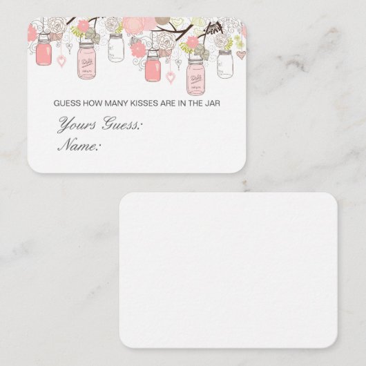Devinez Editable Combien De Baisers, Cartes De Bon (Devant / Derrière)
