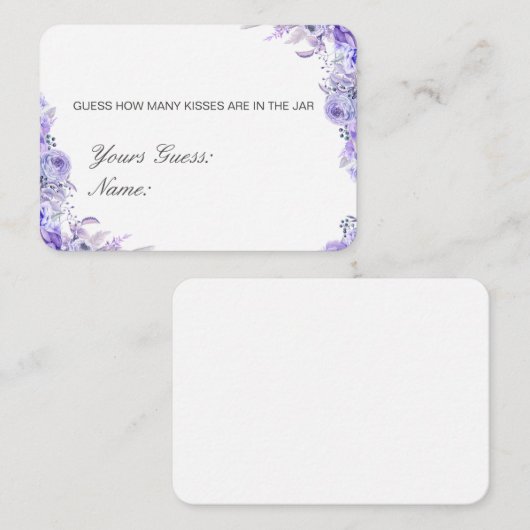Devinez Editable Combien De Baisers, Cartes De Bon (Devant / Derrière)