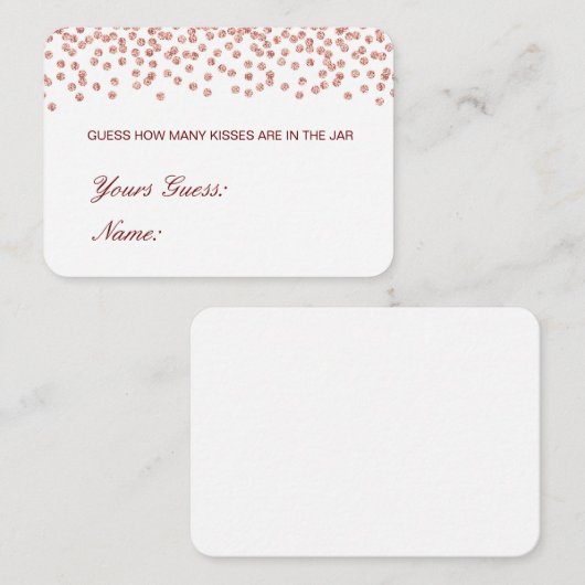 Devinez Editable Combien De Baisers, Cartes De Bon (Devant / Derrière)