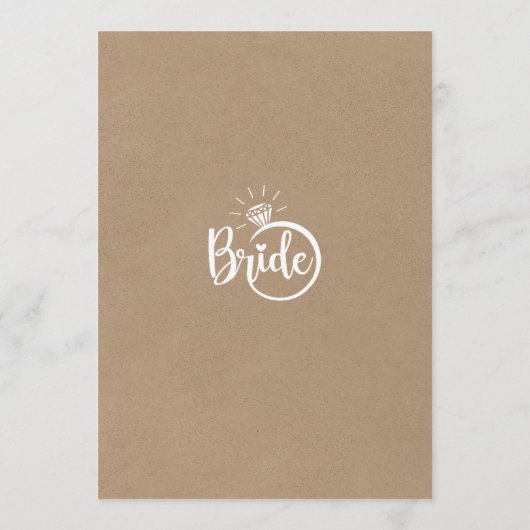 Devinez la robe carte de jeu de douche nuptiale (Dos)