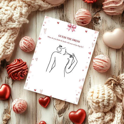 Devinez la robe de mariée jeu de baby shower carte