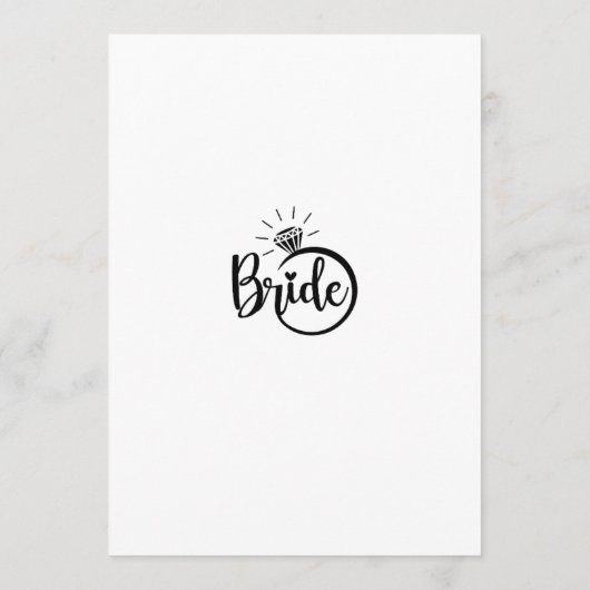 Devinez la robe nuptiale douche jeux carte (Dos)